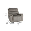 Folu 41 Inch Glider Chair Manual Recliner Cushioned Gray Faux Leather By Casagear Home BM316109