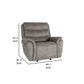 Folu 41 Inch Glider Chair Manual Recliner Cushioned Gray Faux Leather By Casagear Home BM316109