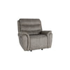 Folu 41 Inch Glider Chair, Manual Recliner, Cushioned, Gray Faux Leather By Casagear Home