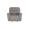 Folu 41 Inch Glider Chair Power Recliner Cushioned Gray Faux Leather By Casagear Home BM316110