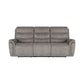 Folu 91 Inch Sofa Dual Manual Recliner Cushioned Seat Gray Faux Leather By Casagear Home BM316112