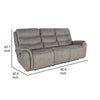 Folu 91 Inch Sofa Dual Manual Recliner Cushioned Seat Gray Faux Leather By Casagear Home BM316112