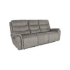 Folu 91 Inch Sofa, Dual Manual Recliner, Cushioned Seat, Gray Faux Leather By Casagear Home