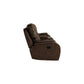 Talo 79 Inch Console Loveseat Dual Manual Recliner Cupholders Brown By Casagear Home BM316115