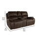 Talo 79 Inch Console Loveseat Dual Manual Recliner Cupholders Brown By Casagear Home BM316115