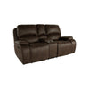 Talo 79 Inch Console Loveseat, Dual Manual Recliner, Cupholders, Brown By Casagear Home