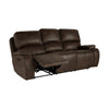 Talo 88 Inch Sofa Dual Manual Recliner Cushioned Seat Brown Faux Leather By Casagear Home BM316117