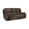 Talo 88 Inch Sofa Power Recliner USB C Ports Plush Brown Faux Leather By Casagear Home BM316118