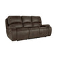 Talo 88 Inch Sofa Power Recliner USB C Ports Plush Brown Faux Leather By Casagear Home BM316118