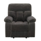 Charl 38 Inch Power Recliner Glider Chair USB Charger Dark Gray Polyester By Casagear Home BM316119