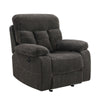 Charl 38 Inch Power Recliner Glider Chair USB Charger Dark Gray Polyester By Casagear Home BM316119