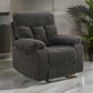 Charl 38 Inch Power Recliner Glider Chair, USB Charger, Dark Gray Polyester By Casagear Home