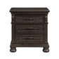 Rion 28 Inch Nightstand with 3 Storage Drawers USB Port Walnut Brown By Casagear Home BM316121