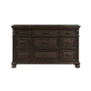 Rion 66 Inch Wide Dresser with 9 Storage Drawers Bun Feet Walnut Brown By Casagear Home BM316122