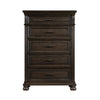 Rion 58 Inch Tall Dresser Lift Top Chest with 5 Storage Drawers Brown By Casagear Home BM316123