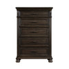 Rion 58 Inch Tall Dresser Lift Top Chest with 5 Storage Drawers Brown By Casagear Home BM316123