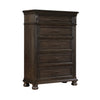 Rion 58 Inch Tall Dresser Lift Top Chest with 5 Storage Drawers Brown By Casagear Home BM316123