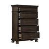 Rion 58 Inch Tall Dresser Lift Top Chest with 5 Storage Drawers Brown By Casagear Home BM316123