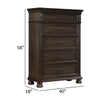 Rion 58 Inch Tall Dresser Lift Top Chest with 5 Storage Drawers Brown By Casagear Home BM316123