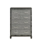 Ren 58 Inch Tall Dresser Chest 5 Glitter Front Drawers Black Silver By Casagear Home BM316126