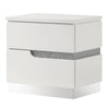 Ara 23 Inch Nightstand 2 Drawers Crystal Accents White Laminate Finish By Casagear Home BM316130