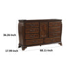 Cali 68 Inch Dresser 8 Drawers Cabinet Drop Handles Gold Cherry Brown By Casagear Home BM316135