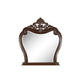 Cali 50 x 50 Dresser Mirror Curved Body Carved Crown Top Cherry Brown By Casagear Home BM316136