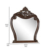 Cali 50 x 50 Dresser Mirror Curved Body Carved Crown Top Cherry Brown By Casagear Home BM316136