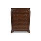 Cali 50 Inch Chest 5 Drawers 10 Drop Handles Carved Gold Cherry Brown By Casagear Home BM316137