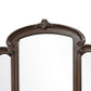 Cali 31 x 66 Vanity Mirror Curved Top Carved Design Cherry Brown Finish By Casagear Home BM316139