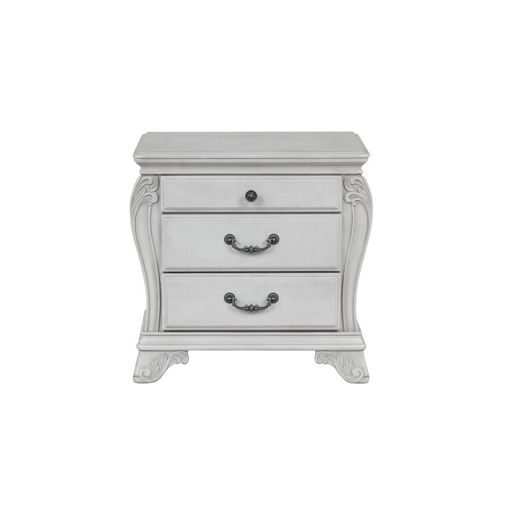 Api 29 Inch Nightstand 3 Drawers 2 Drop Handles Classic Mist Gray By Casagear Home BM316141