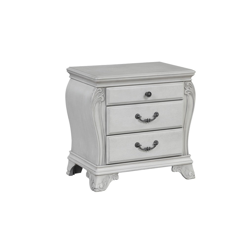 Api 29 Inch Nightstand 3 Drawers 2 Drop Handles Classic Mist Gray By Casagear Home BM316141