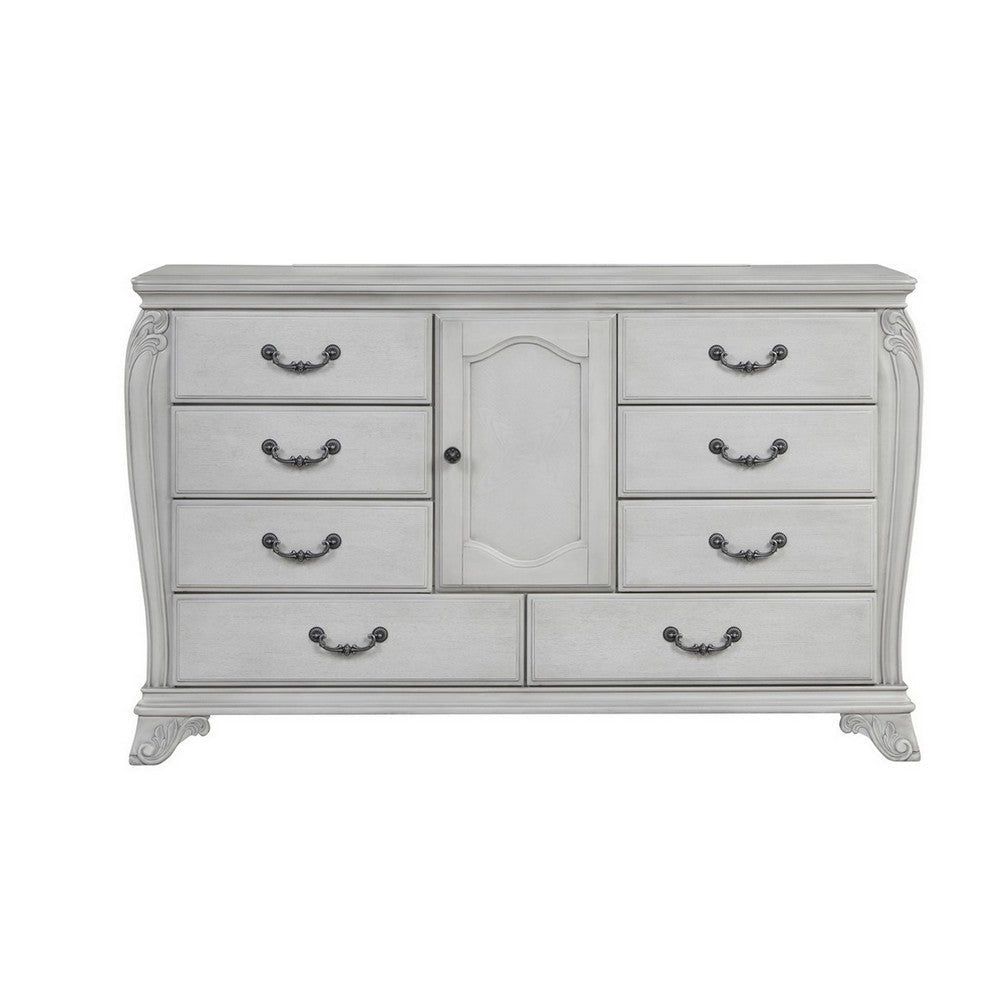 Api 66 Inch Wide Dresser 8 Drawers 1 Cabinet Drop Handles Mist Gray By Casagear Home BM316142