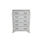 Api 50 Inch Tall Dresser Chest 5 Drawers Drop Handles Carved Mist Gray By Casagear Home BM316144