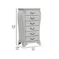 Api 48 Inch Jewelry Chest 6 Drawers Drop Handles Carved Mist Gray By Casagear Home BM316145