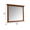 Lan 40 x 47 Dresser Mirror Rectangular Tempered Glass Classic Brown By Casagear Home BM316147