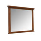 Lan 40 x 47 Dresser  Mirror, Rectangular Tempered Glass, Classic Brown By Casagear Home