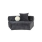 51 Inch Curved Armless Modular Sofa Chair 2 Throw Pillows Dark Gray By Casagear Home BM316152