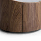 21 Inch Nightstand Round Wood Body Gray Tempered Glass Walnut Brown By Casagear Home BM316153