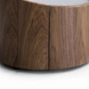 21 Inch Nightstand Round Wood Body Gray Tempered Glass Walnut Brown By Casagear Home BM316153