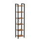 Nyx 74 Inch Bookshelf 6 Tier Storage Shelves Black Steel Brown Wood By Casagear Home BM316212