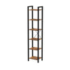 Nyx 74 Inch Bookshelf 6 Tier Storage Shelves Black Steel Brown Wood By Casagear Home BM316212