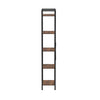 Nyx 61 Inch Bookshelf 5 Tier Storage Shelves Black Steel Brown Wood By Casagear Home BM316213