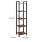 Nyx 61 Inch Bookshelf 5 Tier Storage Shelves Black Steel Brown Wood By Casagear Home BM316213