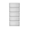 Myx 57 Inch Modern Bookcase 5 Tier Storage Shelves White Wood Finish By Casagear Home BM316215