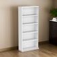 Myx 57 Inch Modern Bookcase, 5 Tier Storage Shelves, White Wood Finish By Casagear Home