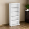 Myx 57 Inch Modern Bookcase, 5 Tier Storage Shelves, White Wood Finish By Casagear Home