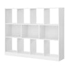 50 Inch Modern Bookcase with Cube Storage Cubby Shelves White Wood By Casagear Home BM316216