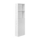 53 Inch Slim Bathroom Linen Cabinet Open Shelves Storage Drawers White By Casagear Home BM316217