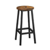 3pc Counter Height Table Set with 2 Stools Brown Round Seats Black Steel By Casagear Home BM316220